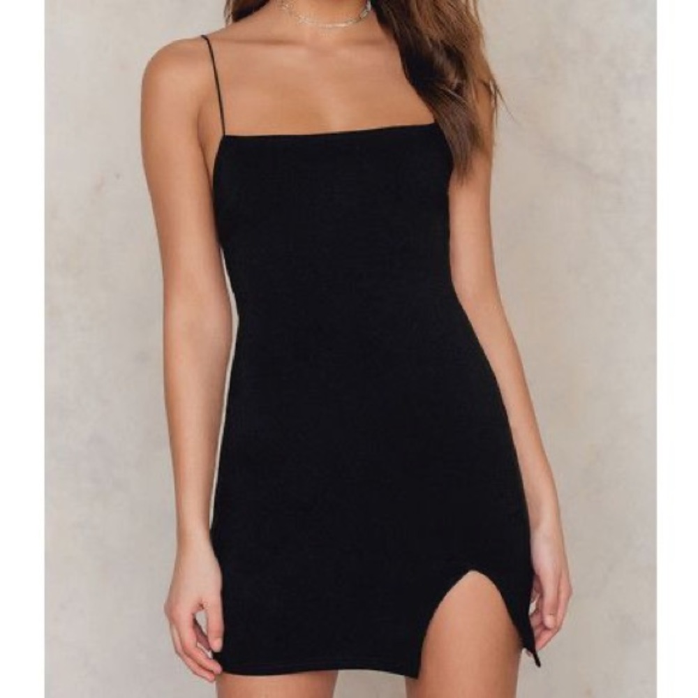 Spaghetti Strap Black Dress Vanessa Moe NAKD